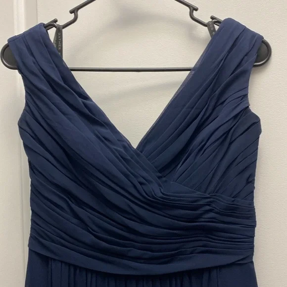 Gather & Gown navy blue bridesmaid formal wedding dress size 8 lined - Picture 3 of 12